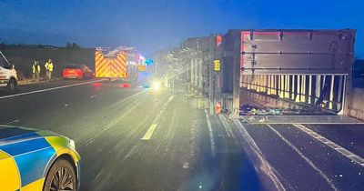 Major road closed after Storm Otto blows over two HGVs