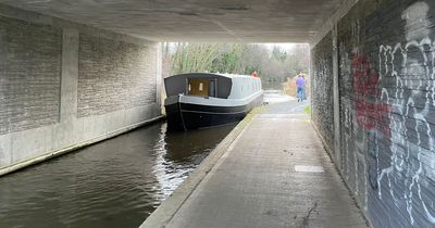 Brand new Edinburgh canal boat gets wedged under bridge on first ever journey