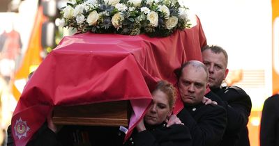 Scots firefighter who died after Jenners blaze given hero's send off as mourners line streets for funeral