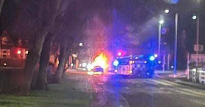 Two car crash in Ayr turns motor into 'fireball' as emergency services race to scene