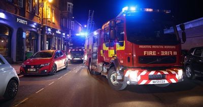 Two fire crews tackle electrical fire in flat in North Shields with the road taped off