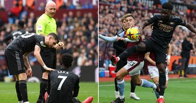Arsenal fans fume at Bukayo Saka's treatment during dramatic win at Aston Villa