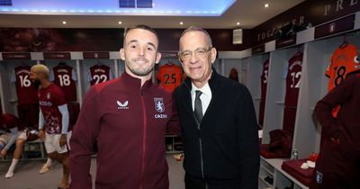 John McGinn meets Hollywood legend Tom Hanks at Aston Villa v Arsenal clash