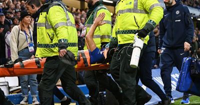 Chelsea's Cesar Azpilicueta stretchered off with concerning head injury amid Paul Merson 'worry'