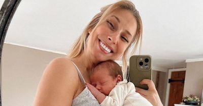 Stacey Solomon 'loves she still has her bump' as she poses with newborn daughter