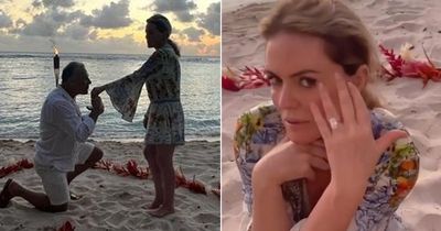 Patsy Kensit engaged to millionaire mogul as she shares romantic beach proposal