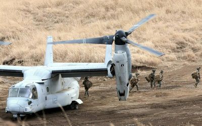 GSDF, U.S. marines hold
joint training exercise in Oita