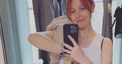 Stacey Dooley poses in crop top a month after giving birth to baby Minnie