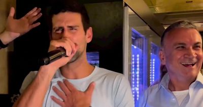 Tennis star Novak Djokovic parties and sings karaoke with forgotten Premier League hero