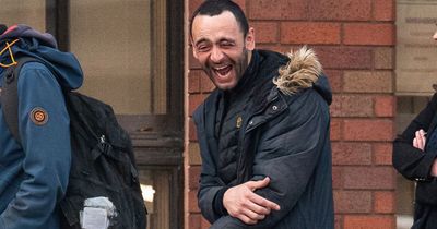 Ex-soldier bursts into laughter outside court after mauling two policewomen in drunken rampage - but blames being traumatised by PTSD