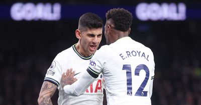 Emerson Royal responds to Cristian Romero after realising how Tottenham ace celebrated his goal