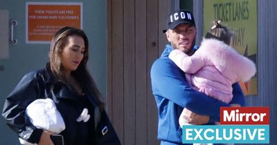 Lauren Goodger and ex Charles Dury all smiles as they reunite for family day out