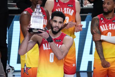 Jayson Tatum flops at 3-point shootout, but wins All-Star MVP on the way to setting scoring record