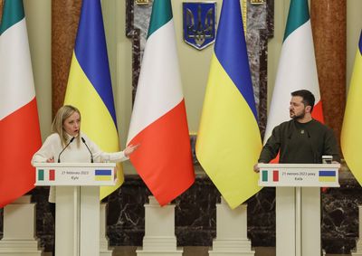 Italy's Meloni backs Ukraine on Kyiv visit but rules out sending planes