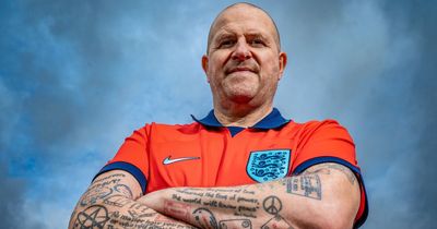 Three Lions fan treats body like passport and covers himself in 'travel tattoos' from 32 countries