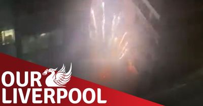 Our Liverpool: Fireworks set off in city centre ahead of match