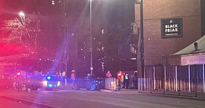Driver smashes into railings outside landmark pub