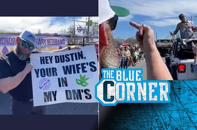 Guy shows Dustin Poirier a sign insulting his wife at Mardi Gras parade, gets what he deserves