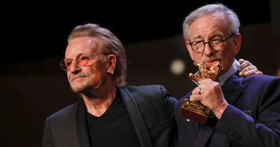 Steven Spielberg presented with lifetime award at Berlin film festival by Bono