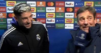 Carlo Ancelotti gatecrashes Federico Valverde interview after Liverpool beaten by Real Madrid