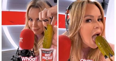 Amanda Holden makes very cheeky comment as she takes on the viral Hot Pickle Challenge