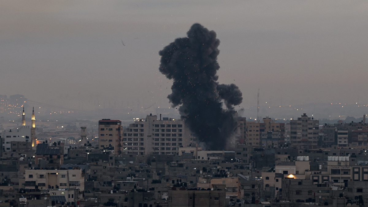 Watch: View of Gaza skyline after Israeli strikes hit…