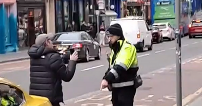 Edinburgh Mustang driver angrily confronts parking attendant in viral clip