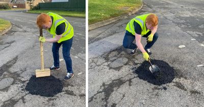 Councillor takes matters into his own hands to fix potholes