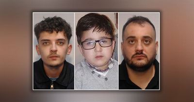 The faces of callous racing pals who ploughed into and killed little boy as he played in the street