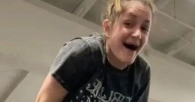 Woman captures moment her baby bump 'dropped' during gym workout