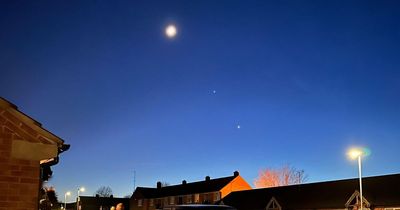 Amazing pictures show moon aligning with Jupiter and Venus over Nottinghamshire skies