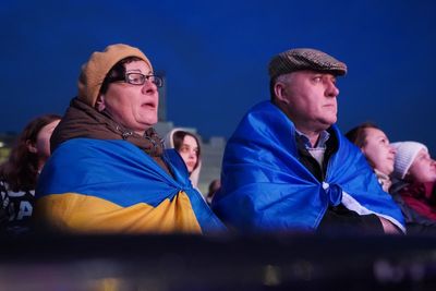 Ukrainians are ‘not losing optimism’ after one year of war, ambassador tells vigil