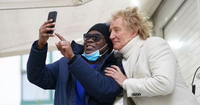 Rod Stewart visits NHS hospital he helped to fund after fuming over Tory cuts