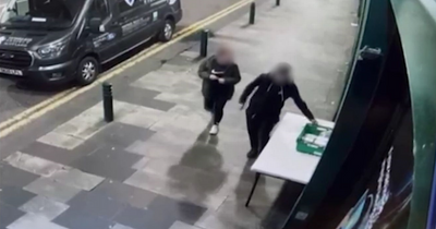Callous Glasgow thug caught on CCTV knocking crate of food for homeless to ground