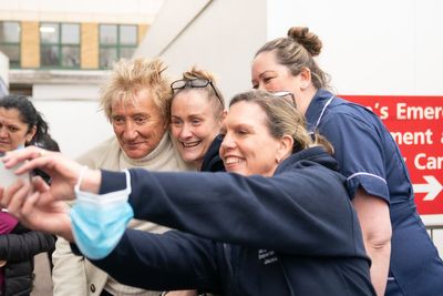 Sir Rod Stewart visits NHS hospital where he paid for patients’ scans