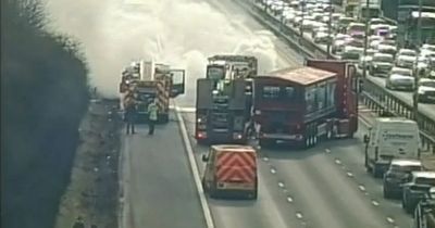 M5 closed after car bursts into flames and sends smoke billowing across carriageway