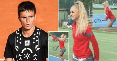Tennis ace Petros Tsitsipas' cheeky request to Aston Villa star Alisha Lehmann spotted