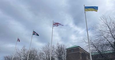 Flag raised by Nottinghamshire County Council on 1-year anniversary of Russia's invasion of Ukraine