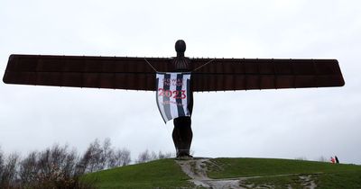 The Angel of the North flies Newcastle United flag as Cup Final hopes soar