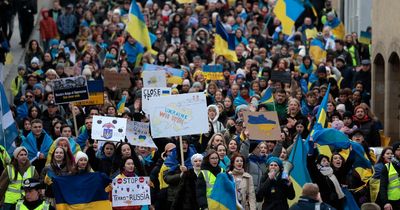 Hundreds march through Edinburgh city centre one year since Russia invaded Ukraine