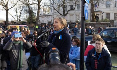 Alexander Litvinenko’s widow joins anti-Putin protest outside Russian embassy