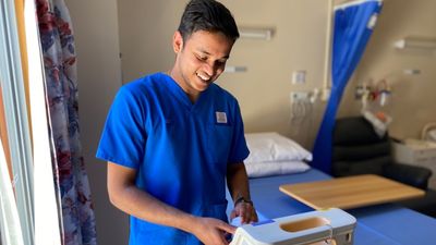 Nurse Nirmal Manu enjoys working in this country town and the community loves him right back