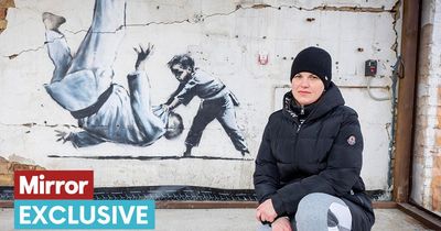 Mum chats to Banksy as he paints on wall in Ukraine not knowing he's elusive artist