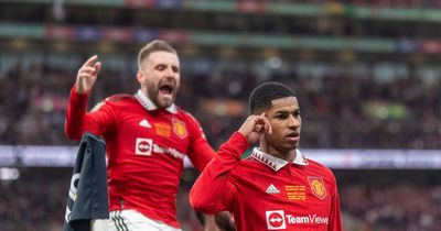 Marcus Rashford responds as U-turn sees him awarded second Man Utd goal at Wembley