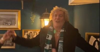 Rod Stewart celebrates Celtic win with family after Hoops lift first silverware of the season