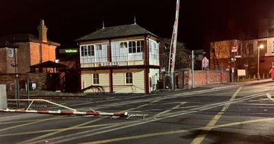 Newark level crossing barriers destroyed in crash