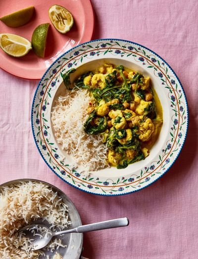 About £1 a portion: one-pan chickpea curry recipes from Rukmini Iyer