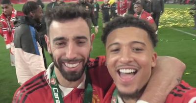 Jadon Sancho calls out Bruno Fernandes after Casemiro row during Man Utd celebrations