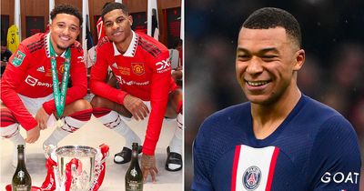 Kylian Mbappe sends message to Jadon Sancho after Man Utd win Carabao Cup