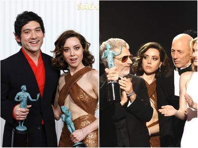 SAG Awards: Aubrey Plaza pictured with White Lotus co-stars after on stage video sparks rumours of rift